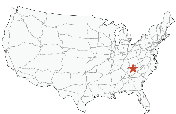 Map of the United States highlighting Haywood County, North Carolina